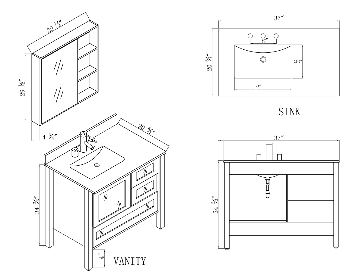 Single Bathroom Vanity Sizes