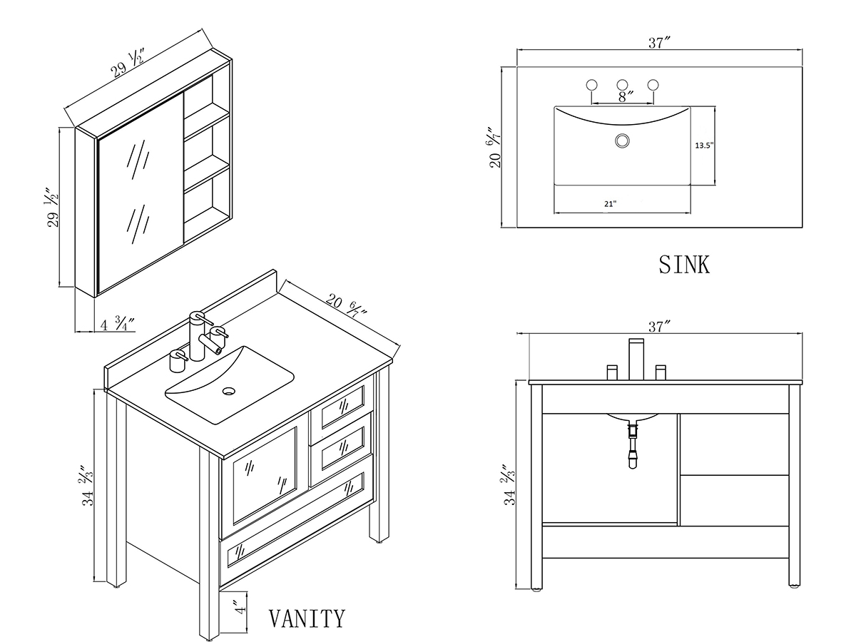 Dimensions Of A Bathroom Vanity