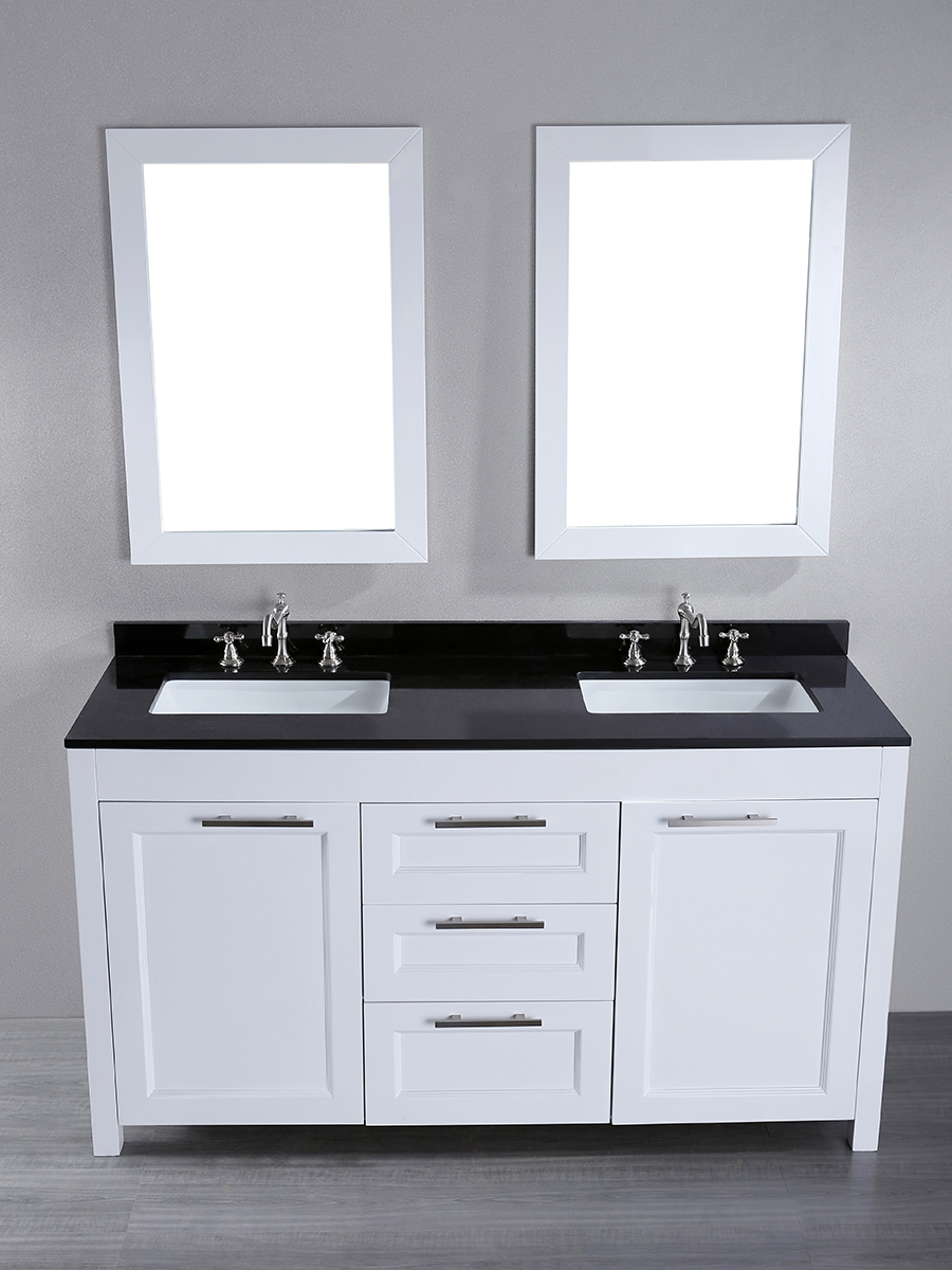 60" Valencia Double Sink Vanity With Mirrors