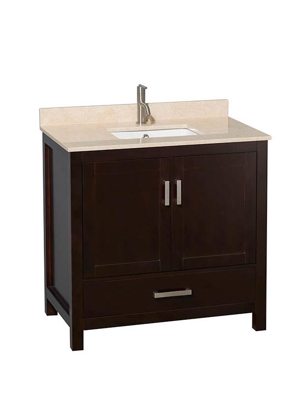 Shown with Ivory Marble Top and Square Sink