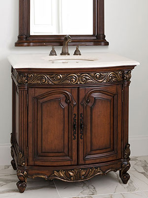 36" Provincial Single Bath Vanity - Dark