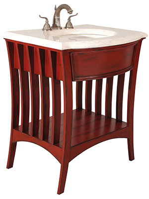 32" Metropolitan Single Bath Vanity - Red