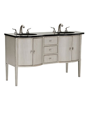60" Sterling Bowfront Double Sink Vanity