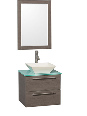 24" Amare Single Vessel Sink Vanity - Grey Oak 24" Amare Single Vessel Sink Vanity - Grey Oak
