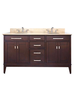 61" Marciana Double Sink Vanity - Light Espresso 61" Marciana Double Sink Vanity - Light Espresso