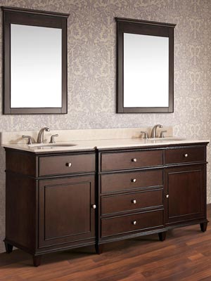 61" Cesarina Double Sink Vanity - Walnut