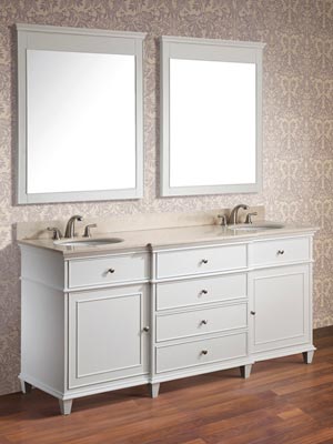 61" Cesarina Double Sink Vanity - White