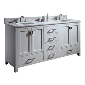 61" Toscana Double Sink Vanity - White