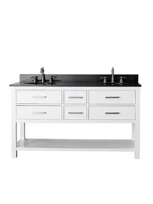 61" Begonia Double Sink Vanity - White