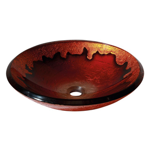 Fiery Red Vessel Sink Bathgems Tempered Gl Vessel Sink Gold Lava