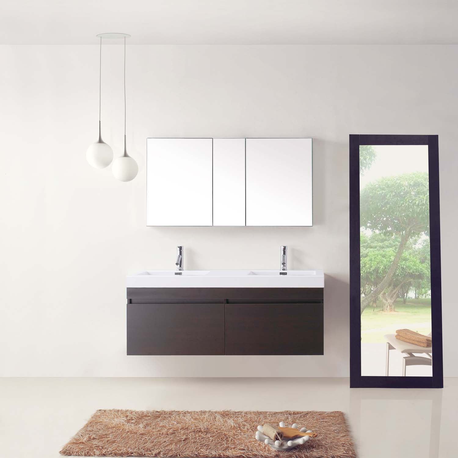 55" Zuri Double Sink Vanity - Wenge 55" Zuri Double Sink Vanity - Wenge