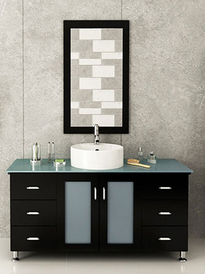 47 Grand Lune Green Gl Top Vanity Espresso Bathgems 47 25 Grand Lune Single Bath Vanity Espresso Gl Top