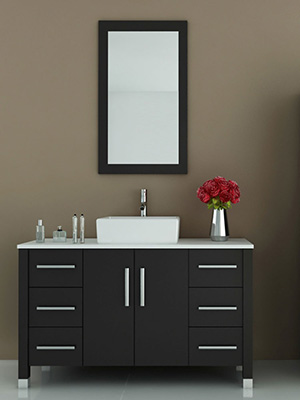 47" Grand Crater Single Vessel Sink Vanity - Stone Top