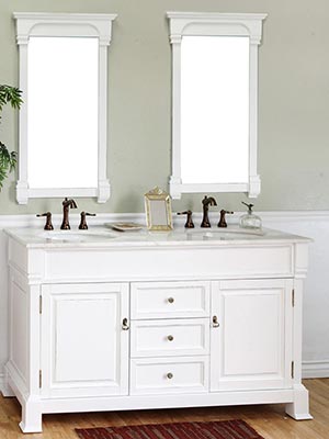 60" Helena Double Sink Vanity - White