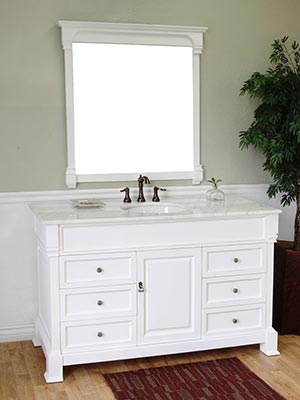 60" Helena Single Bath Vanity - White