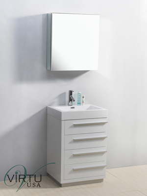24" Bailey Single Bath Vanity - White