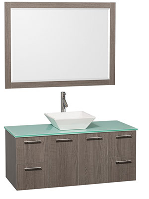 48" Amare Single Vessel Sink Vanity - Grey Oak 48" Amare Single Vessel Sink Vanity - Grey Oak