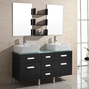 56.5" Maybell Double Sink Vanity - Espresso