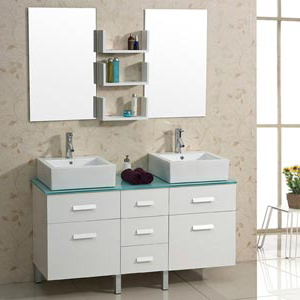 56.5" Maybell Double Sink Vanity - White