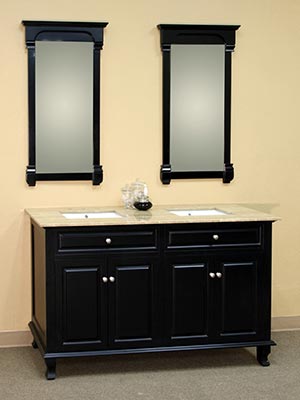62" Guilarte Double Sink Vanity - Black