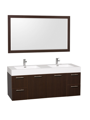 60" Amare Double Sink Vanity - Espresso