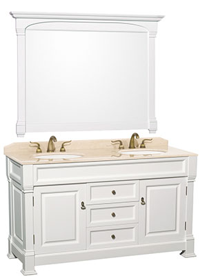 60" Andover Double Sink Vanity - White