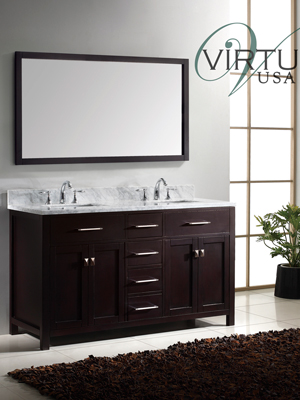 60" Caroline Double Sink Vanity - Espresso