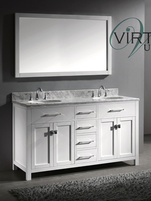 60" Caroline Double Sink Vanity - White