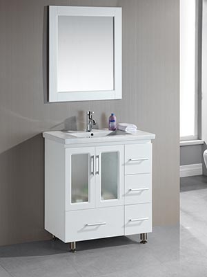 36 Stanton Single Bath Vanity White, What Is The Smallest Depth Bathroom Vanity