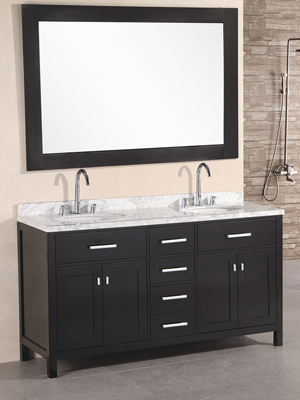 61" London Double Sink Vanity - Espresso