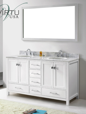 61" Caroline Avenue Double Sink Vanity - White