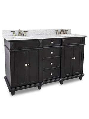 60" Jupiter Double Sink Vanity - Black 60" Jupiter Double Sink Vanity - Black