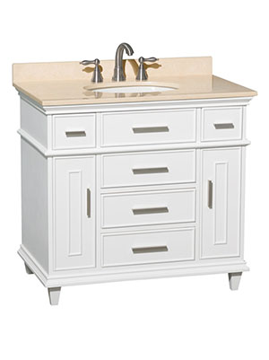 36" Berkeley Single Bath Vanity - White