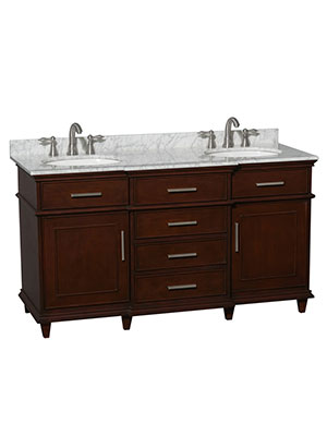 60" Berkeley Double Sink Vanity - Dark Chestnut