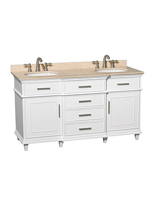 60" Berkeley Double Sink Vanity - White 60" Berkeley Double Sink Vanity - White