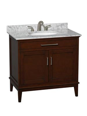 36" Hatton Single Bath Vanity - Dark Chestnut