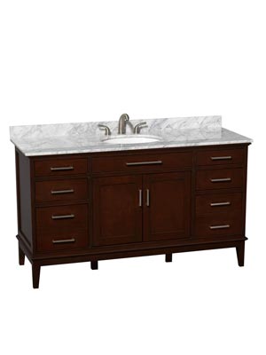 60" Hatton Single Bath Vanity - Dark Chestnut