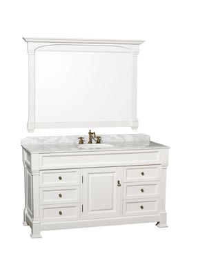 60" Andover Single Bath Vanity - White