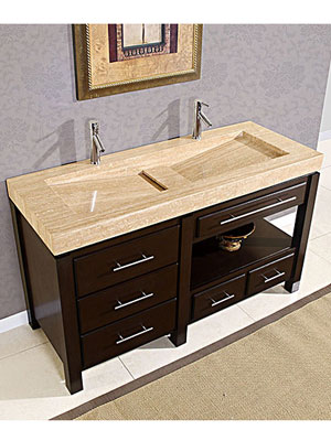 60 Gavius Double Sink Vanity, Double Bathroom Sink Vanity