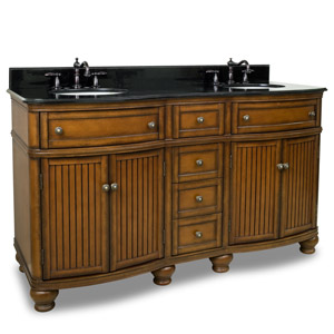60.5" Venice Double Sink Vanity - Walnut