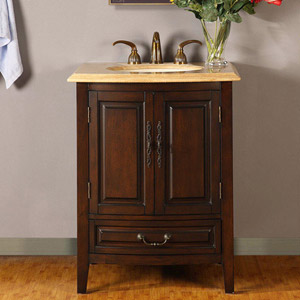 27" to 46.5" Rometta Single Vanity - Travertine with LED Lights 27" to 46.5" Rometta Single Vanity - Travertine with LED Lights