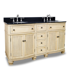 60.5" Venice Double Sink Vanity - White