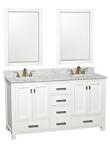 60" Sheffield Double Sink Vanity - White