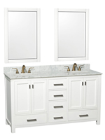 60" Sheffield Double Sink Vanity - White