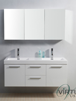 54" Midori Double Sink Vanity - White