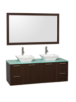 60" Amare Double Vessel Sink Vanity - Espresso
