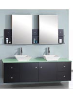 61" Clarissa Double Sink Vanity - Glass Top