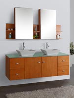 61" Clarissa Double Sink Vanity - Honey Oak