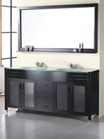 60" Waterfall Double Sink Vanity