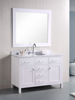 48" London Single Bath Vanity - White